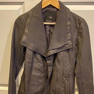Gray vegan leather jacket size S